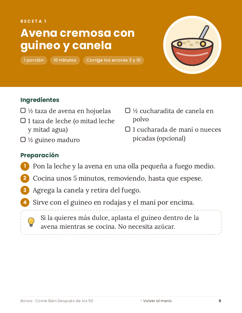 Ejemplo de receta fácil